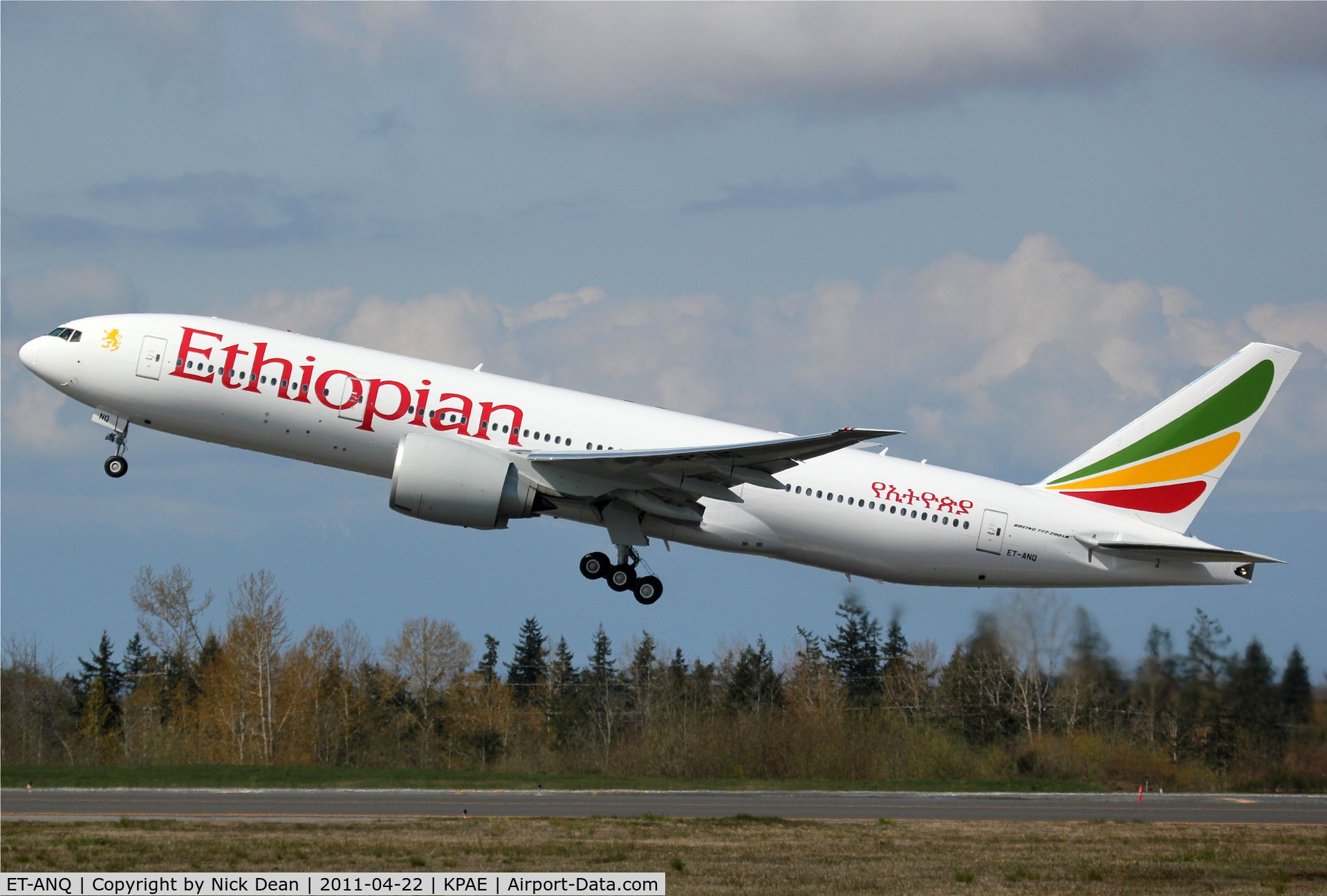 ET-ANQ, 2011 Boeing 777-260/LR C/N 40773, KPAE Boeing 104 departing 16R on a test flight this morning.