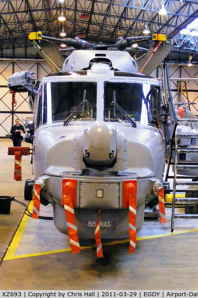 XZ693, Westland Lynx HAS.3S C/N 122, inside Hangar 6 - Lynx heavy maintenance unit