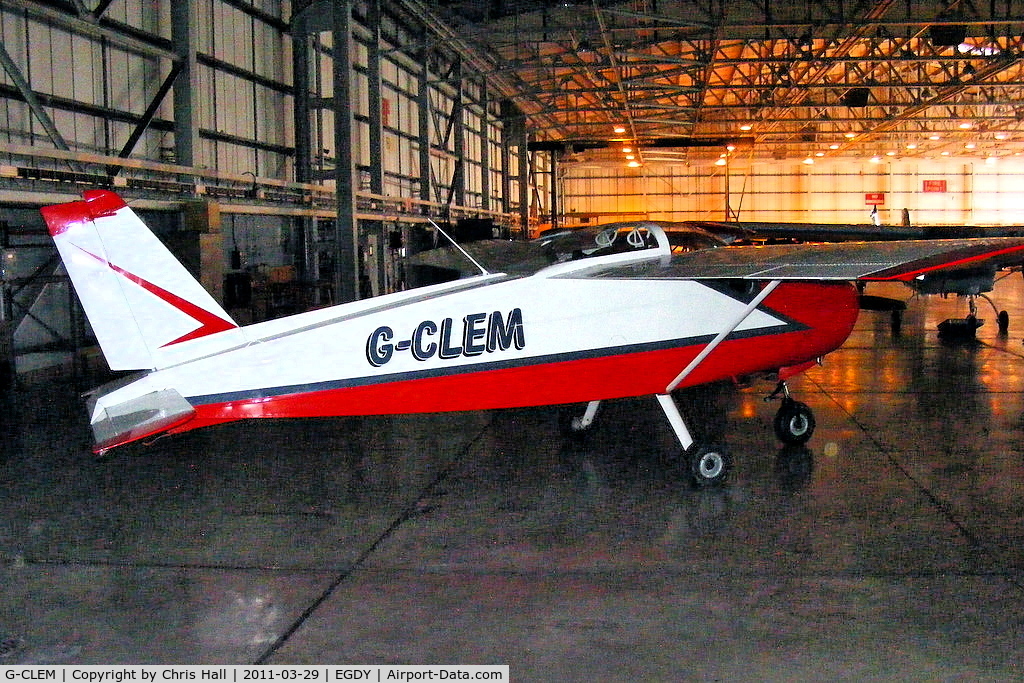 G-CLEM, 1964 Bolkow Bo-208A2 Junior C/N 561, inside the 727 NAS Hangar