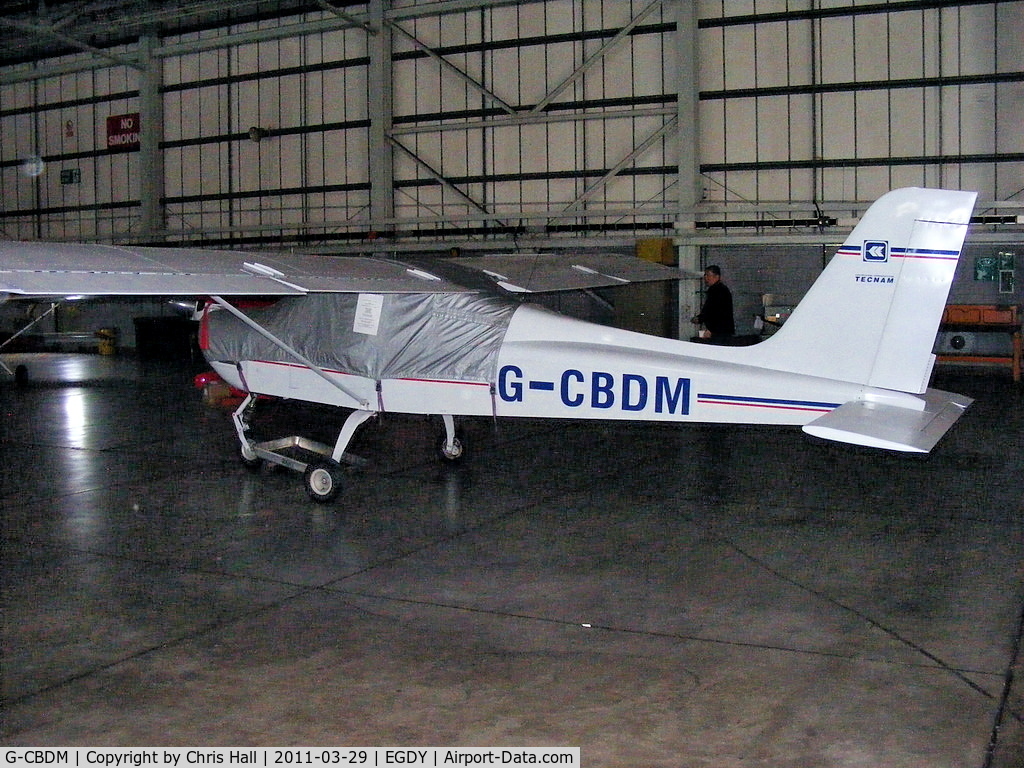 G-CBDM, 2003 Tecnam P-92EM Echo C/N PFA 318-13756, inside the 727 NAS Hangar