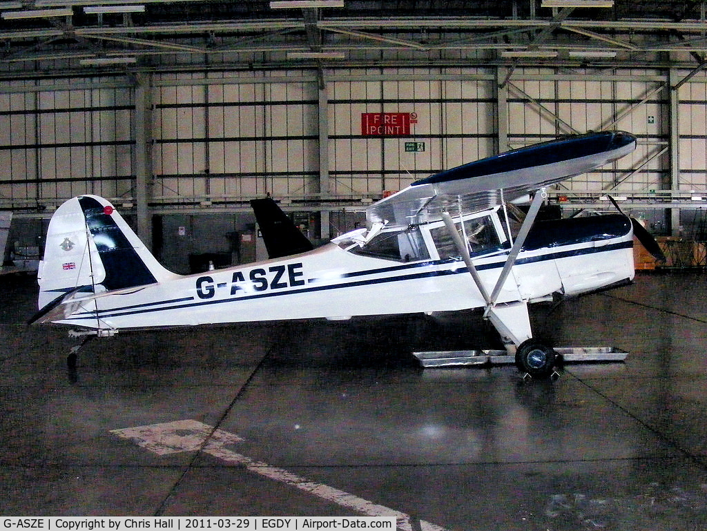 G-ASZE, 1964 Beagle A-61 Terrier 2 C/N B.636, inside the 727 NAS Hangar