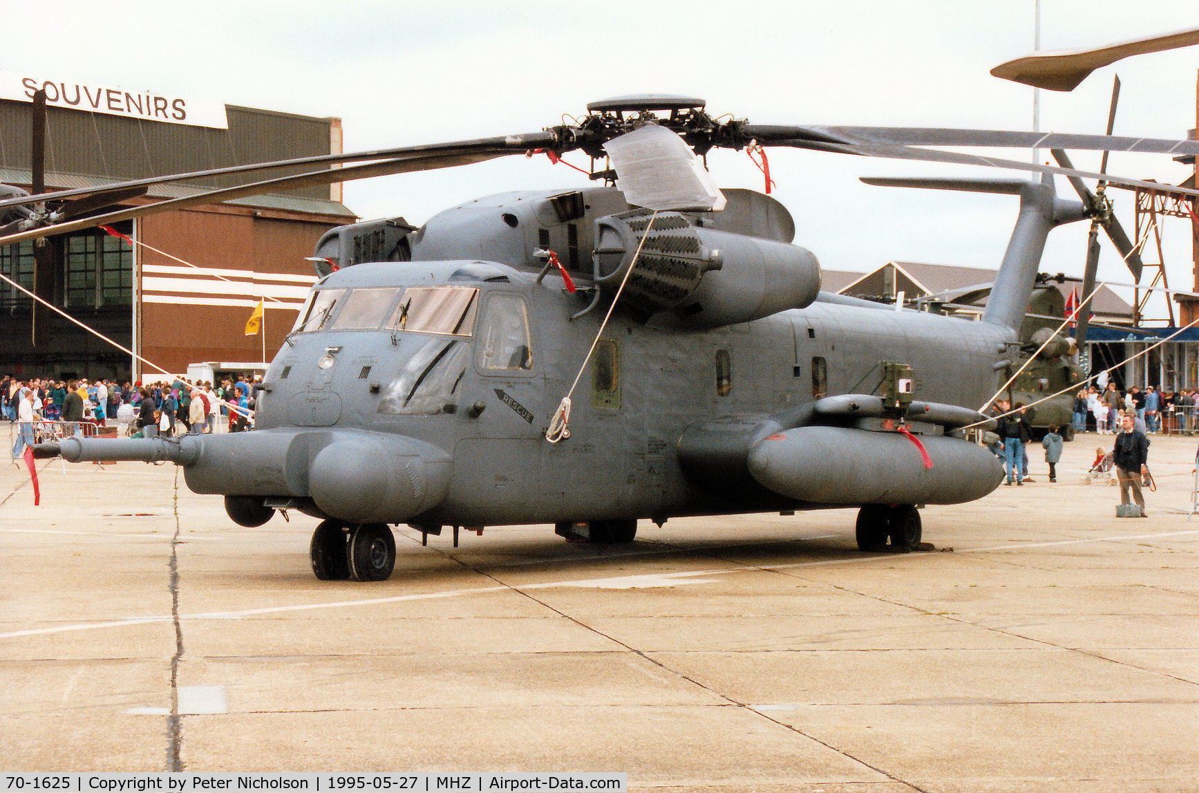 70-1625, 1970 Sikorsky MH-53J Pave Low III C/N 65-335, Pave Low III of 21st Special Operations Squadron on display at the 1995 RAF Mildenhall Air Fete.
