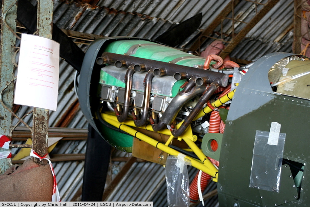 G-CCJL, 2007 Supermarine Aircraft Spitfire Mk.26 C/N PFA 324-14053, Jabiru 5100A flat 8 engine that powers this replica Spitfire