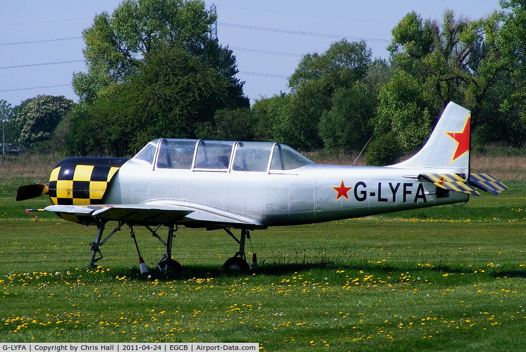 G-LYFA, 1982 Yakovlev Yak-52 C/N 822608, missing it rudder