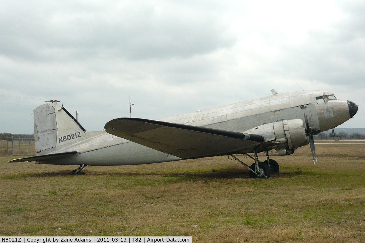 N8021Z, 1944 Douglas DC3C C/N 20444, C-47 in need of some love; at Gillespie County Airport - Fredericksburg, TX