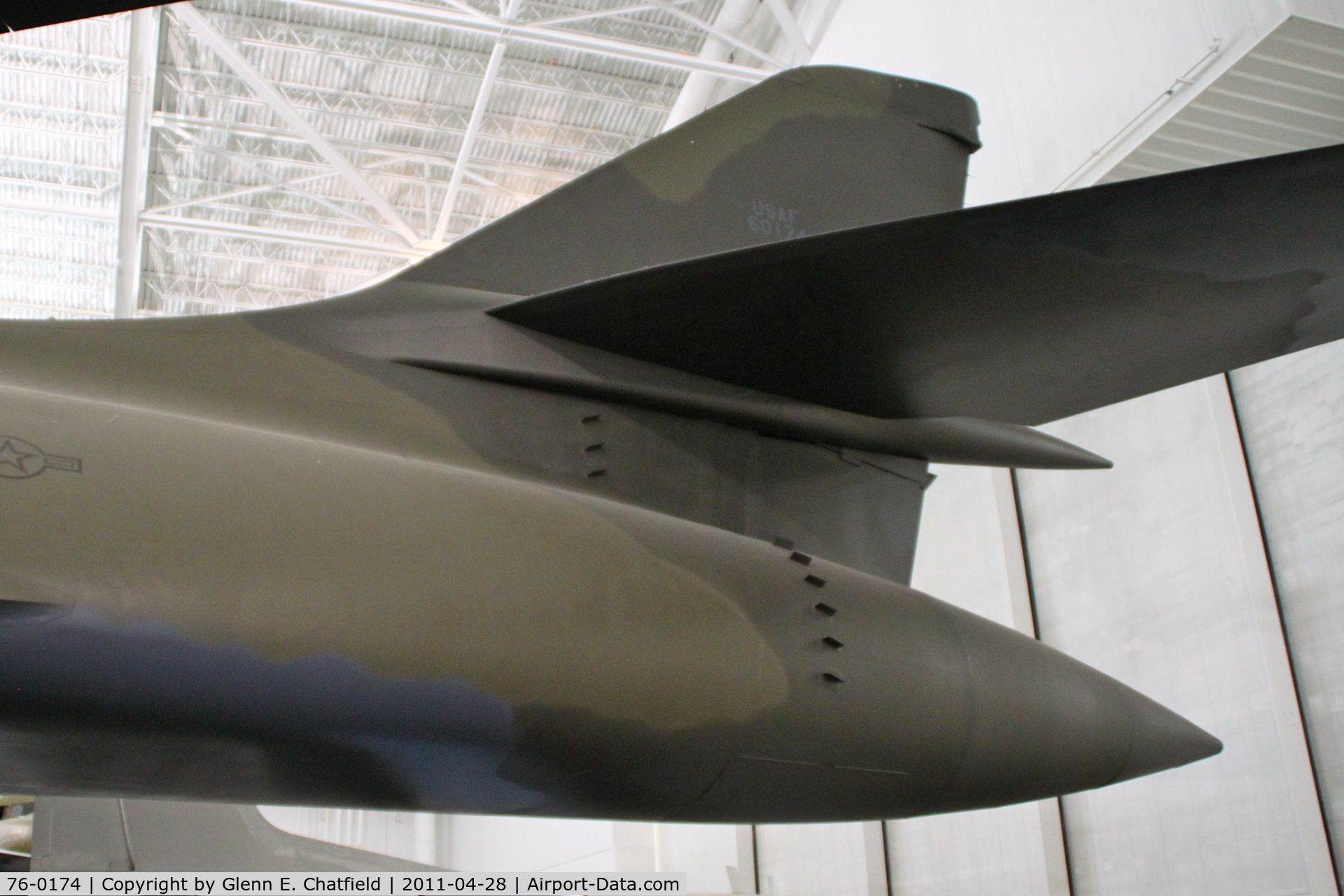 76-0174, 1976 Rockwell B-1A Lancer C/N 004, At the Strategic Air & Space Museum, Ashland, NE.
Artistic view of tail feathers