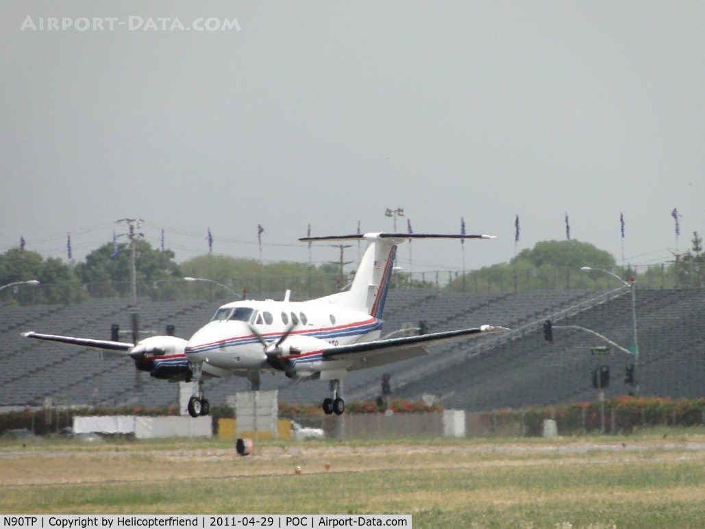 N90TP, 1980 Beech F90 King Air C/N LA-66, Getting ready to touch down on runway 26L