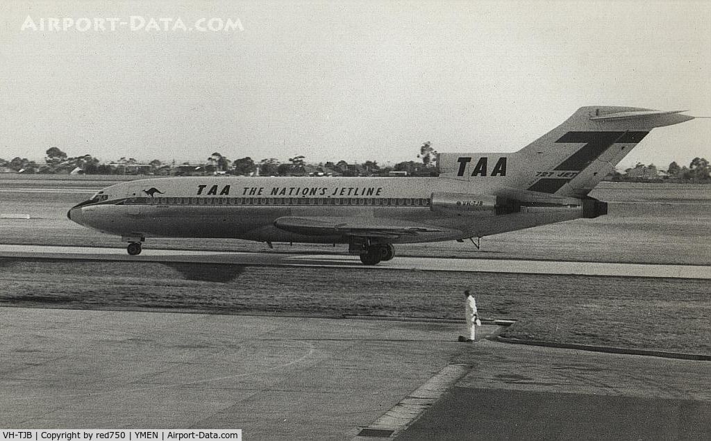 VH-TJB, 1964 Boeing 727-76 C/N 18742, Scanned from a B&W print taken in the 1960's