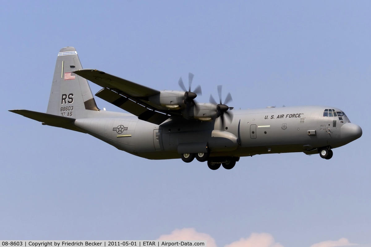 08-8603, 2009 Lockheed Martin C-130J-30 Super Hercules C/N 382-5613, on final RW08