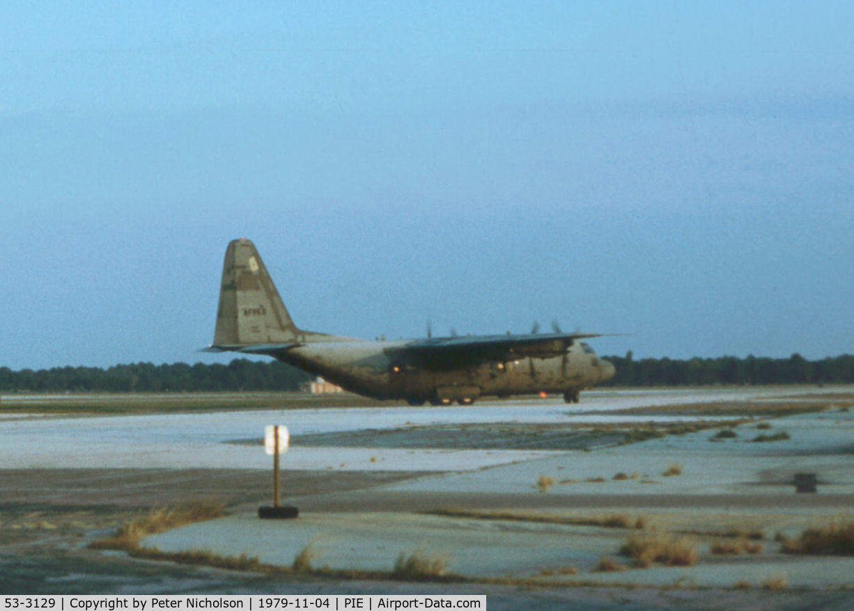 53-3129, 1953 Lockheed AC-130A-LM Hercules C/N 182-3001, AC-130A Hercules of 711th Special Operations Squadron visiting Clearwater in November 1979.