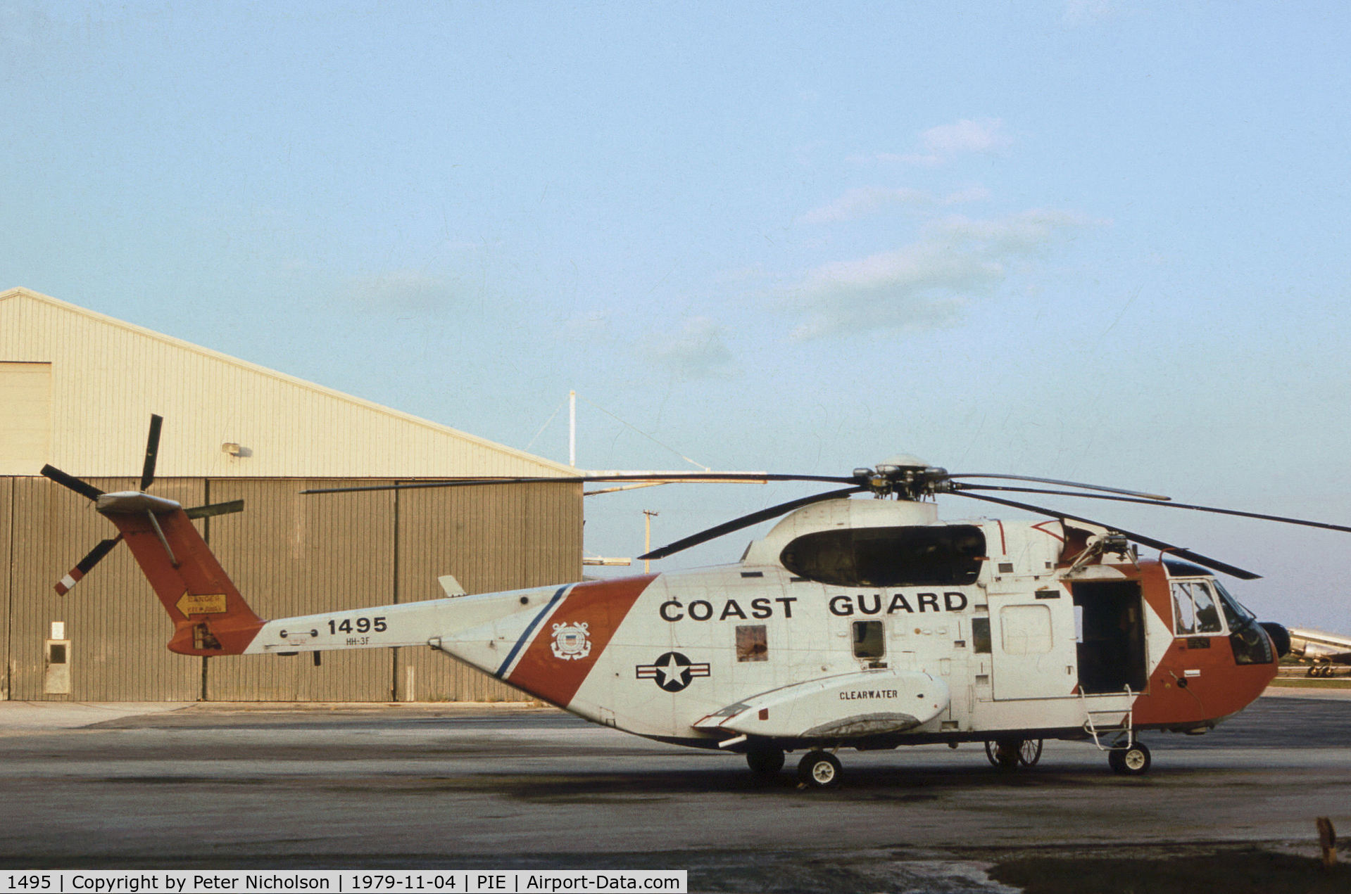 1495, Sikorsky HH-3F Pelican C/N 61672, HH-3F Pelican of USCG Station Clearwater in November 1979.