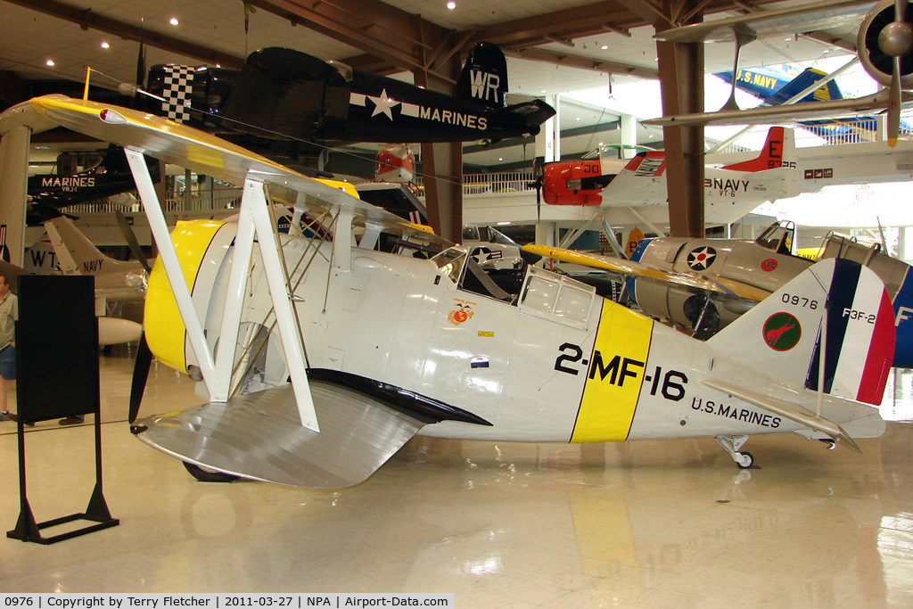 0976, 1937 Grumman F3F-2 C/N 374, 1937 Grumman F3F-2, c/n: 374 displayed at Pensacola Naval Museum . This aircraft ditched off the coast of Del Mar CA in 1940 - spent the next 50 years 1800 feet down in Pacific waters before being discovered and recovered in 1990 - The only original Grumm