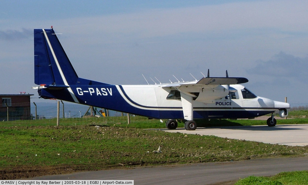 G-PASV, 1982 Pilatus Britten-Norman BN-2B-21 Islander C/N 2157, Britten-Norman BN-2B-21 Islander [2157] Staverton~G 18/03/2005