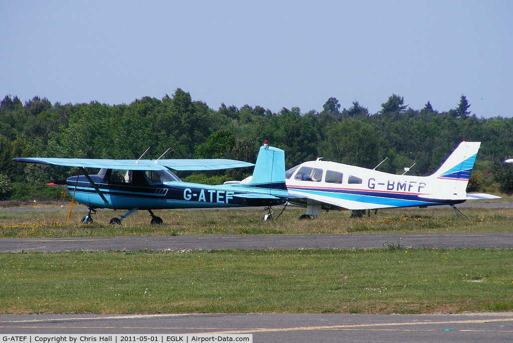 G-ATEF, 1965 Cessna 150E C/N 150-61378, alongside G-BMFP PA-28 Warrior II