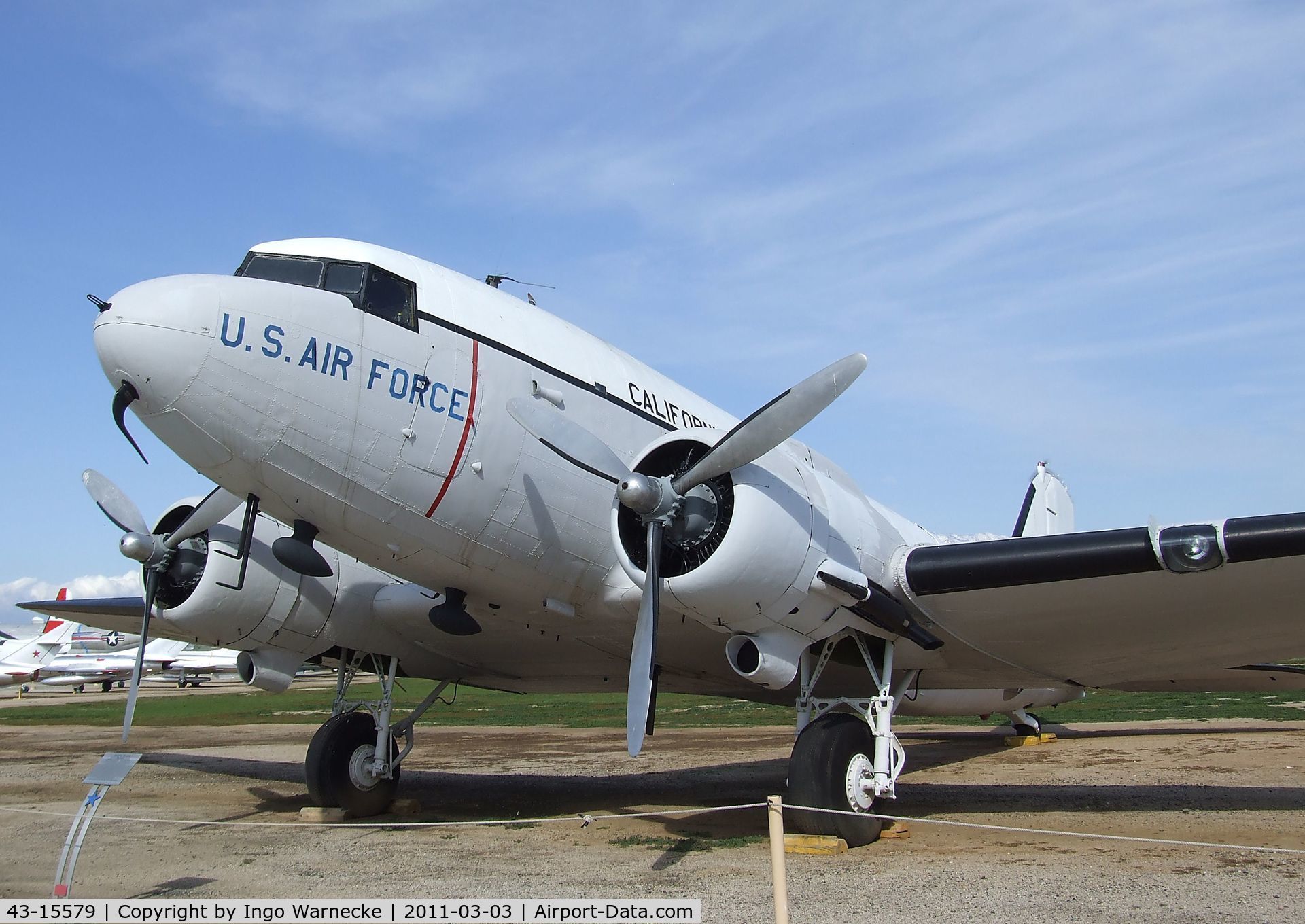 43-15579, 1943 Douglas VC-47A Skytrain C/N 20045, Douglas VC-47A Skytrain at the March Field Air Museum, Riverside CA