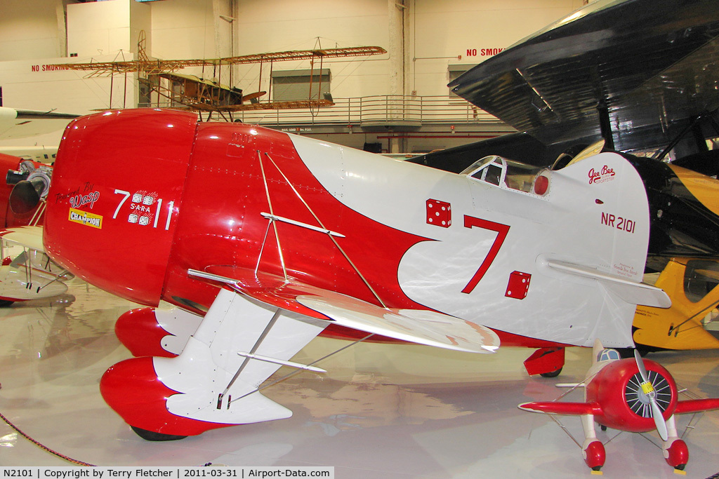 N2101, 1933 Granville Brothers Gee Bee Sportster E C/N R-2, 1991 Benjamin Delmar R GEE BEE R-2, c/n: GB-02 - Replica at Polk Museum