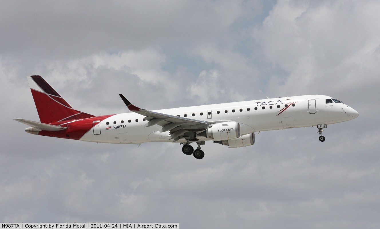 N987TA, Embraer ERJ-190-100 IGW 190AR C/N 19000393, Taca E190