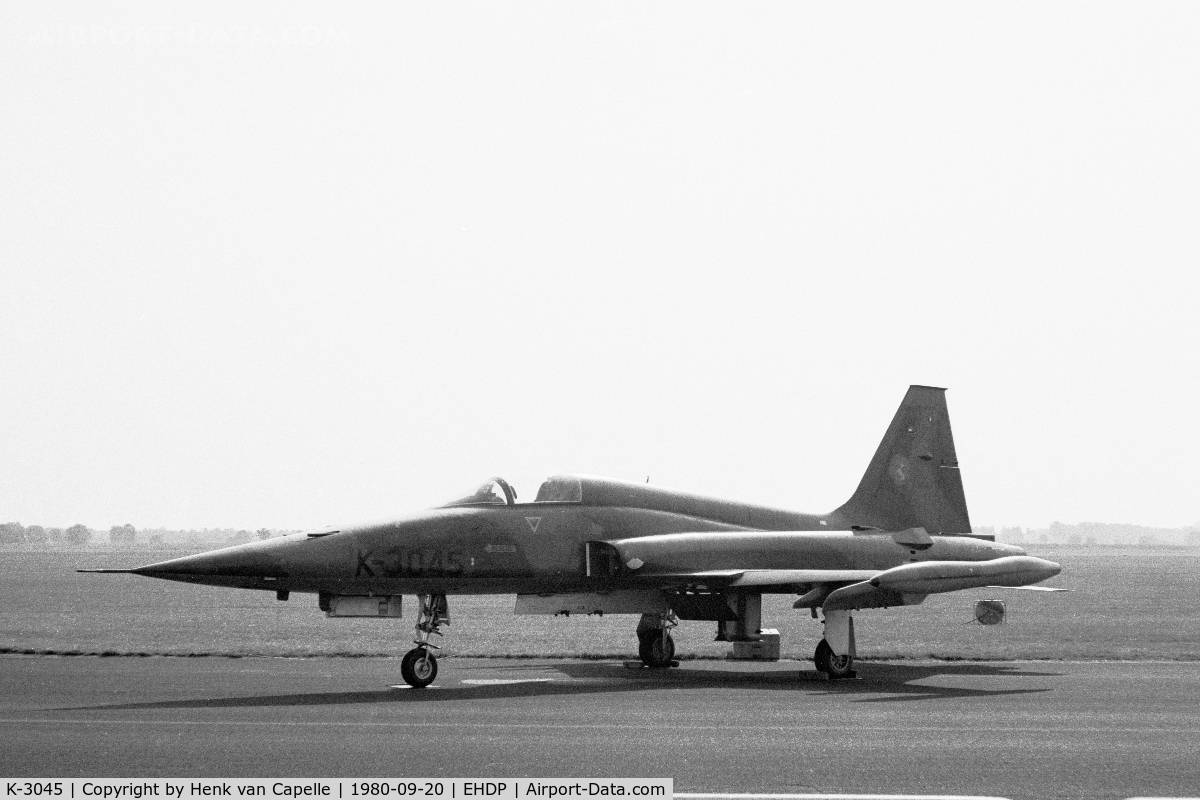 K-3045, 1971 Canadair NF-5A Freedom Fighter C/N 3045, NF-5A fighter of 314 sqn the Royal Netherlands Air Force at De Peel air base. Air force open day 1980.