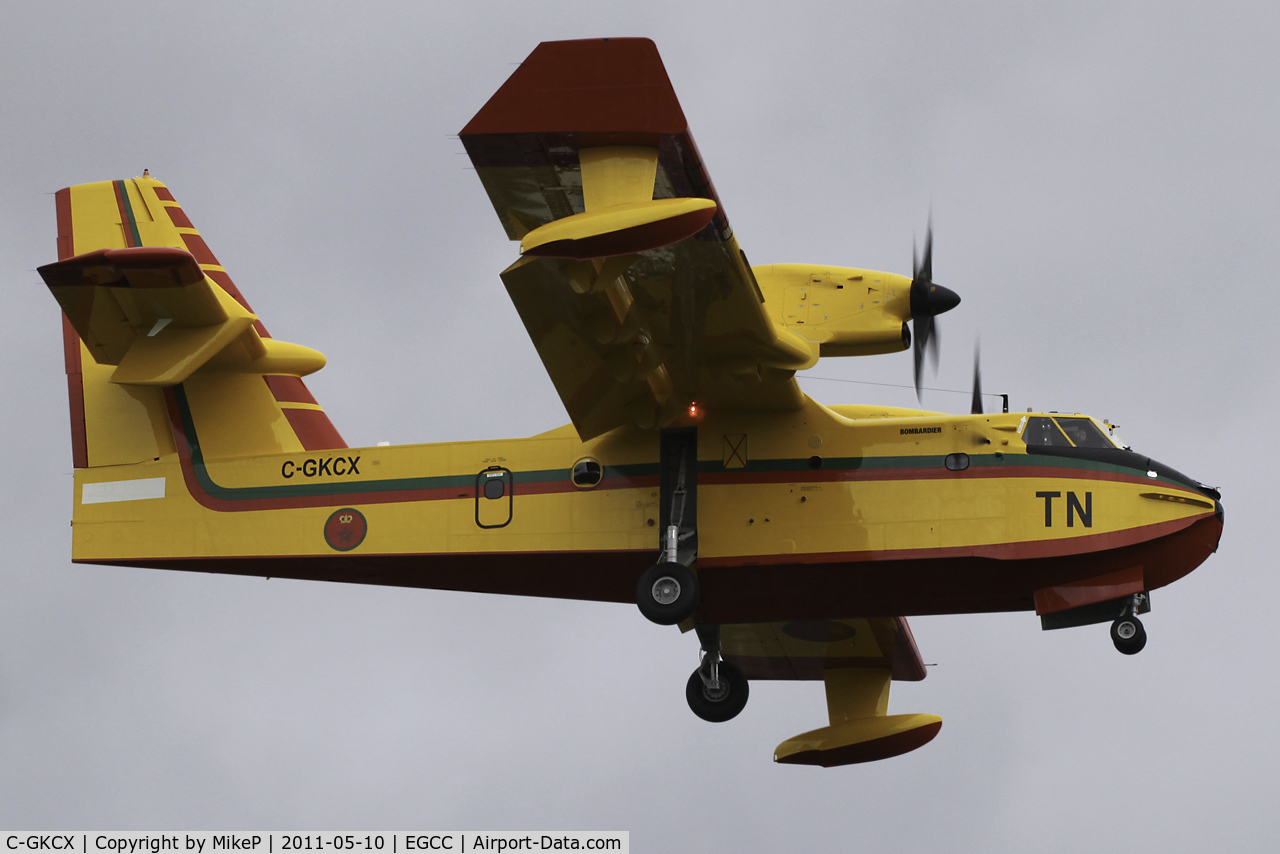 C-GKCX, 2011 Canadair CL-215T (CL-215-6B11) C/N 2080, On delivery to Morocco, via Manchester