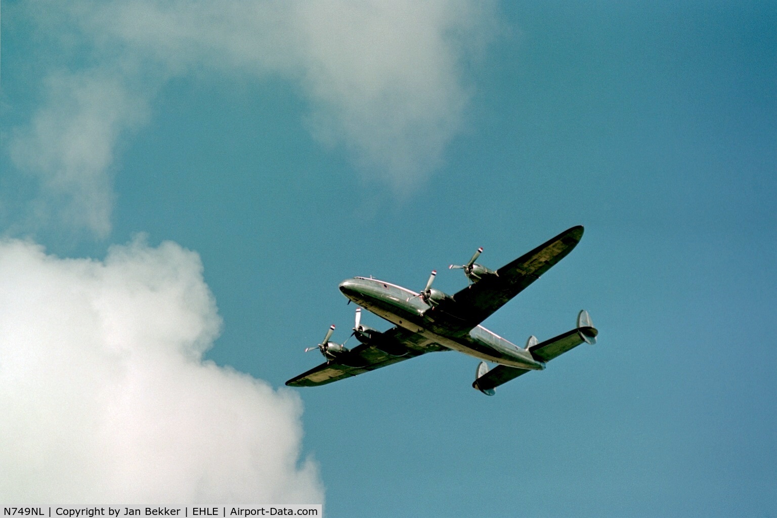 N749NL, 1949 Lockheed L-749-79 Constellation C/N 2604, September 2002. Arriving for the first time at Lelystad. Now on display in the Aviodrome Museum.