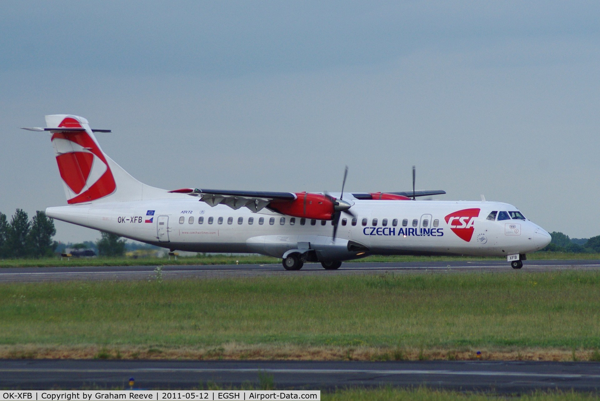 OK-XFB, 1992 ATR 72-202 C/N 297, Just landed.