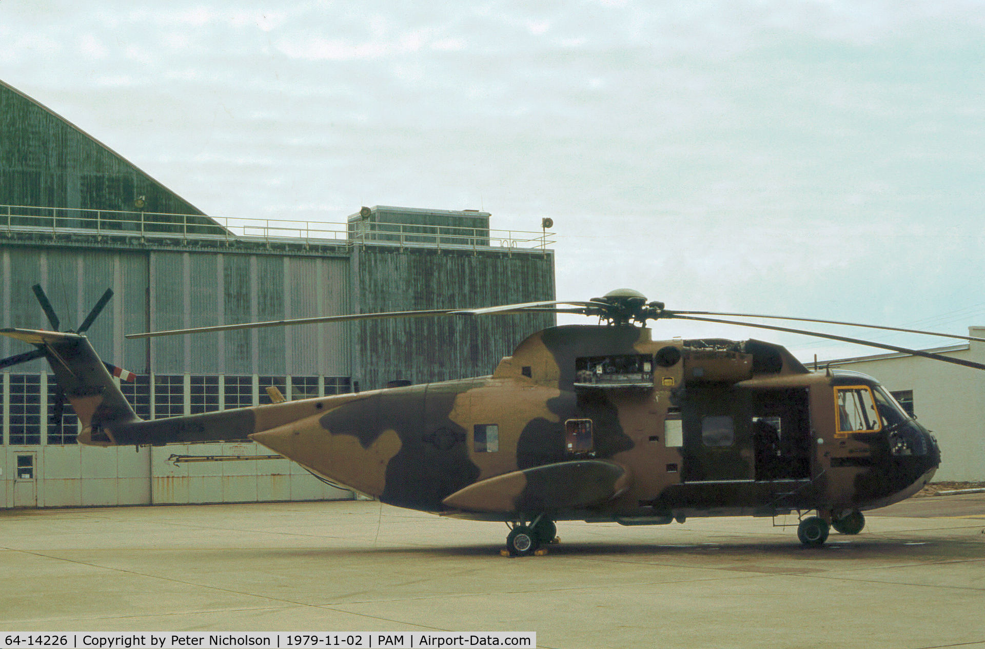64-14226, 1964 Sikorsky CH-3C C/N 61529, CH-3C of 55th Aerospace Rescue & Recovery Squadron based at Eglin AFB visiting Tyndall AFB in November 1979.