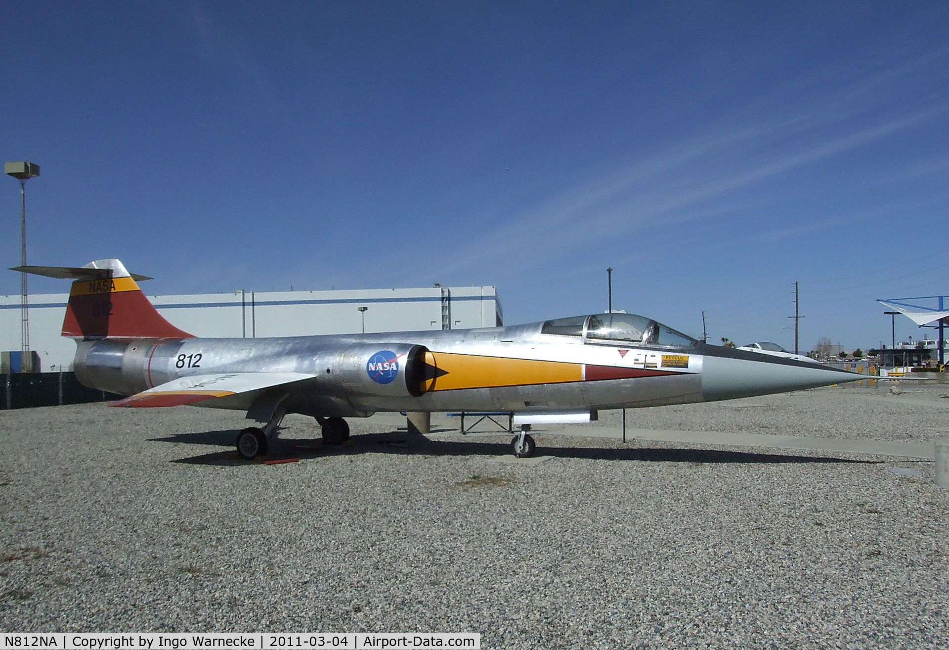 N812NA, Lockheed F-104N C/N 683C4053, Lockheed F-104N Starfighter outside the main gates of the Lockheed plant, Palmdale CA