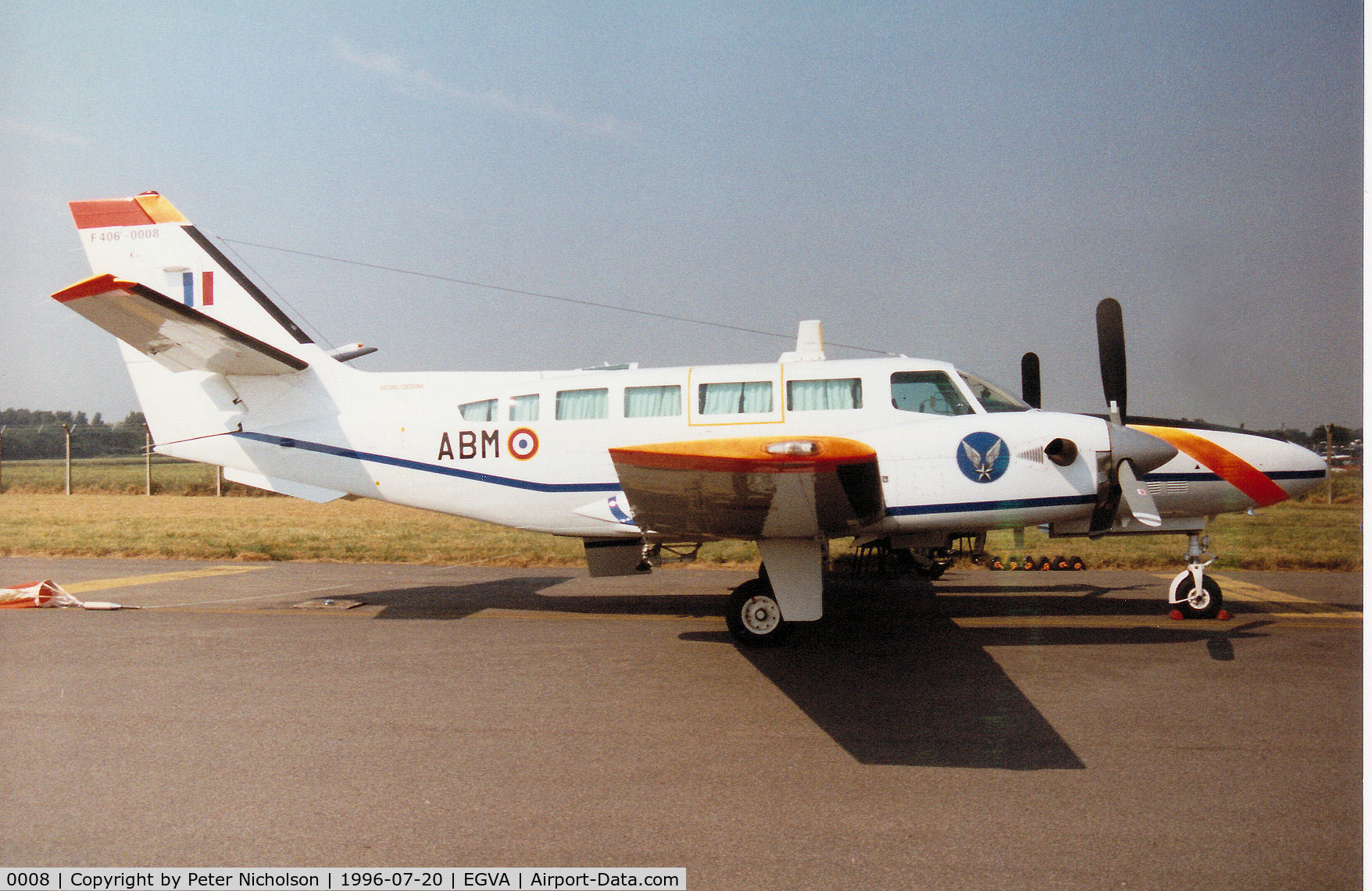 0008, 1987 Reims F406 Caravan II C/N F406-0008, F406 Caravan II of French Army Unit 3 GHL on display at the 1996 Royal Intnl Air Tattoo at RAF Fairford.