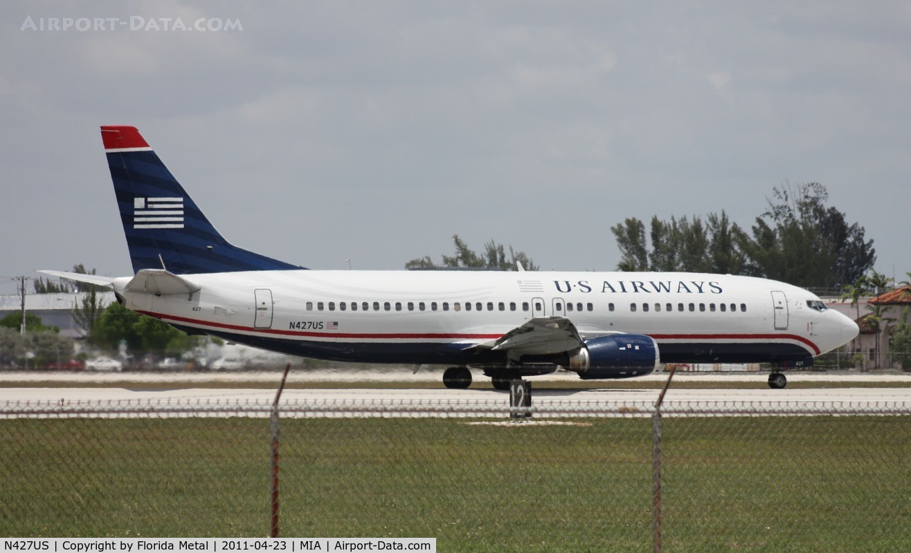 N427US, 1989 Boeing 737-4B7 C/N 24549, US Airways 737-400
