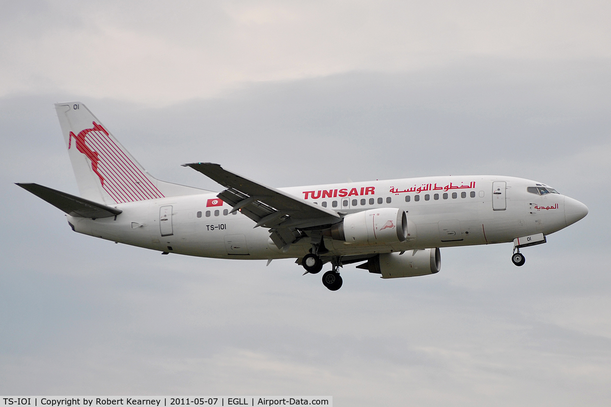 TS-IOI, 1994 Boeing 737-5H3 C/N 27257, On short finals to r/w 9L