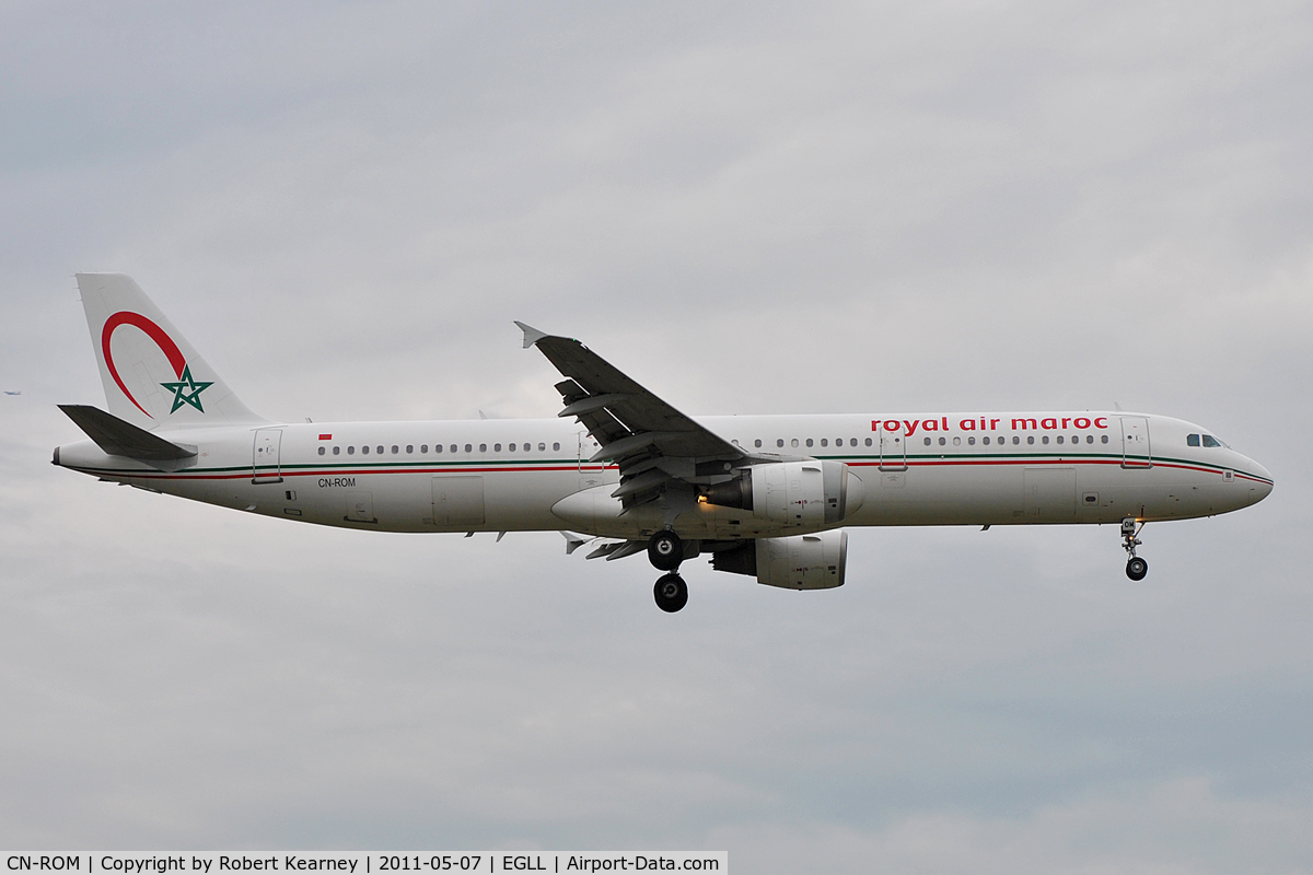 CN-ROM, 2007 Airbus A321-211 C/N 3070, On short finals for r/w 9L
