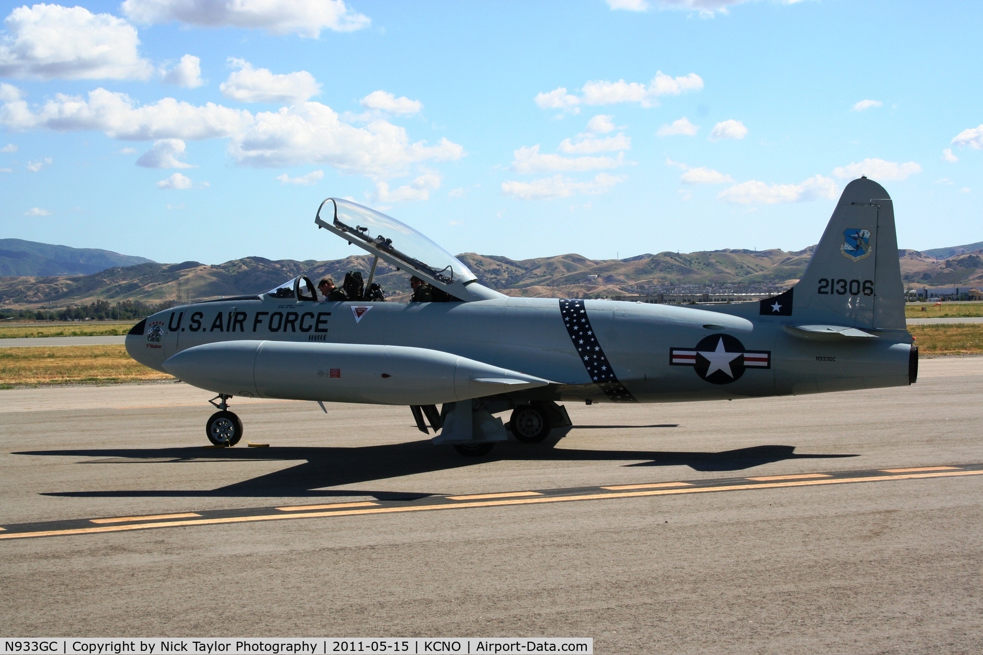 N933GC, 1954 Canadair T-33AN Silver Star 3 C/N T33-306, Getting ready to leave the Planes of Fame Air Show