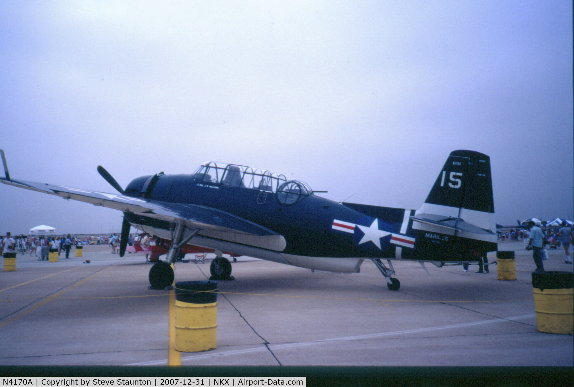 N4170A, Grumman TBM-3E Avenger C/N 4358 (Bu91453), Taken at NAS Miramar Airshow in 1988 (scan of a slide) - Unknown Aircraft