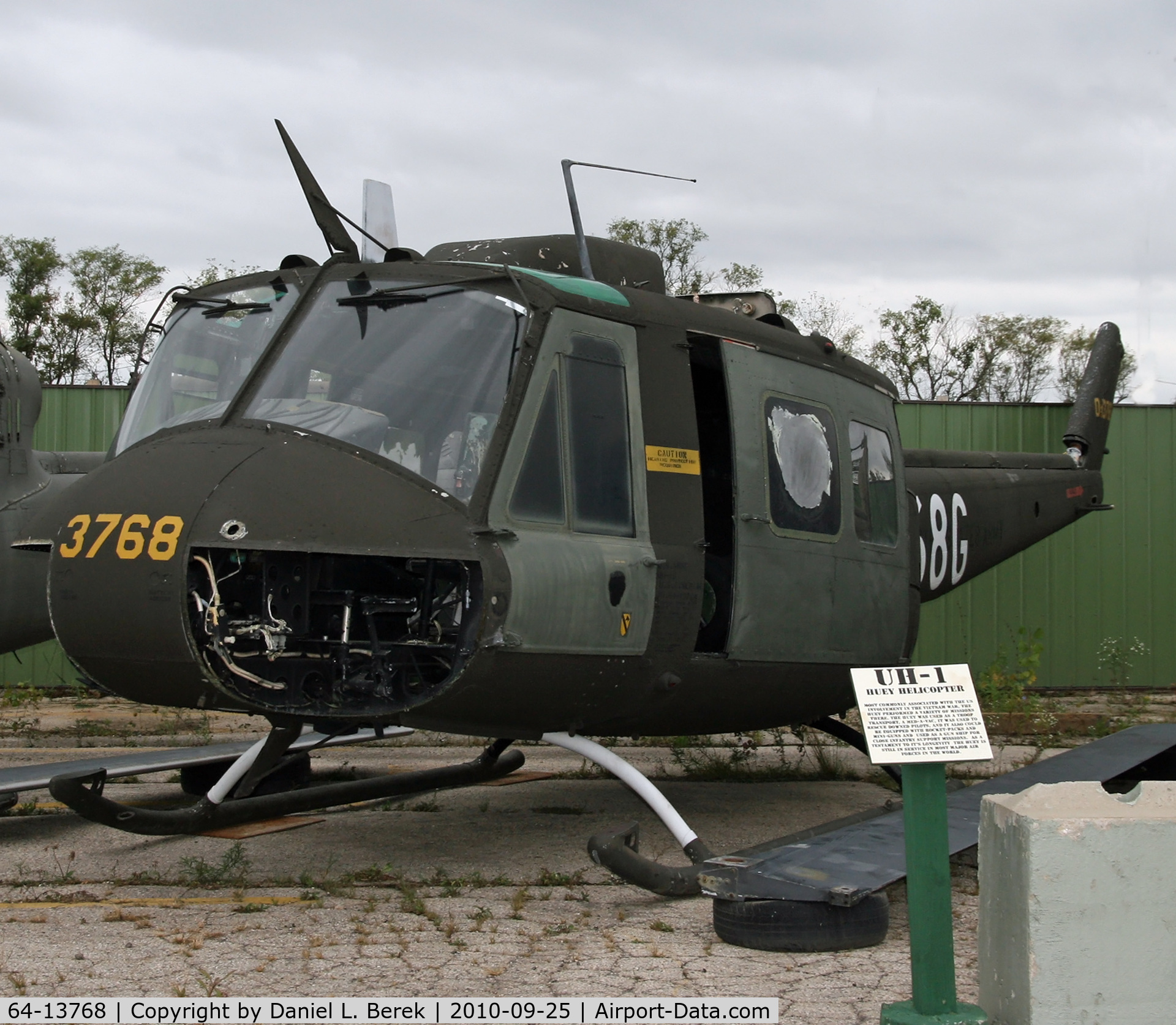 64-13768, 1964 Bell UH-1H Iroquois. C/N 4475, Vietnam-era Huey on display at the Russell Military Museum
