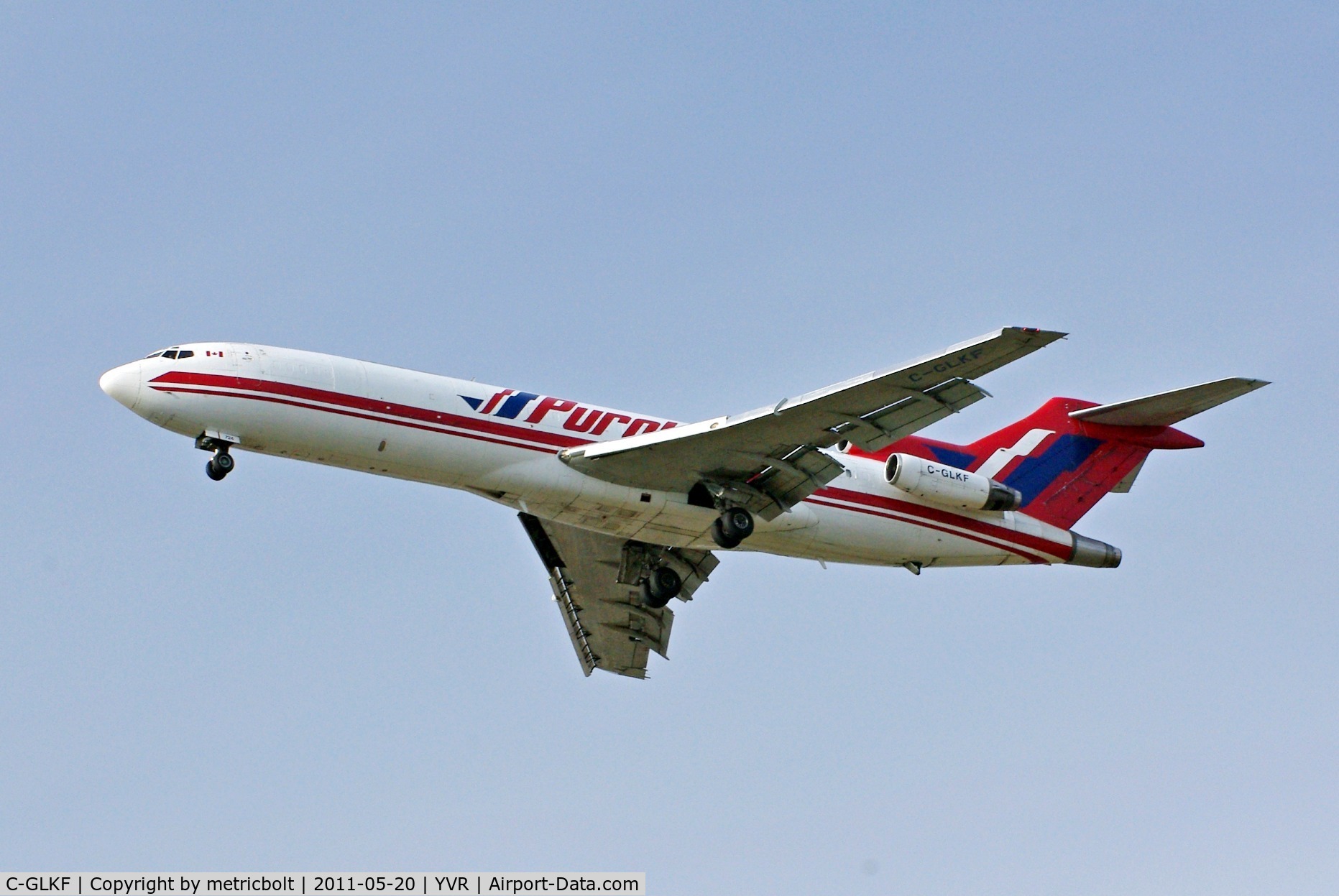 C-GLKF, 1975 Boeing 727-227 C/N 21118, Landing at YVR