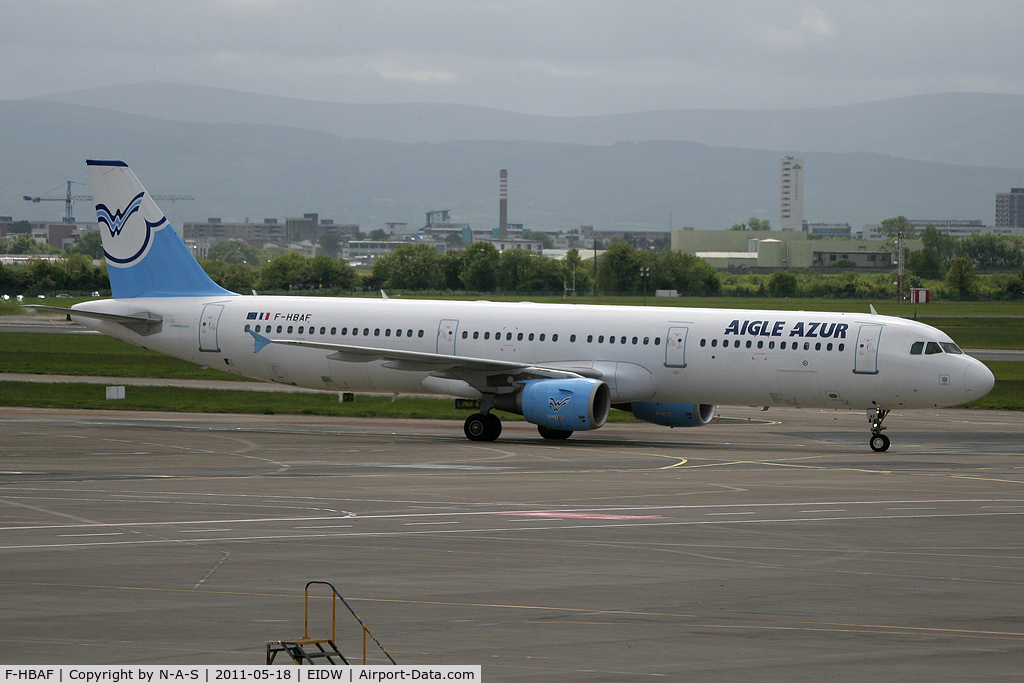 F-HBAF, 1999 Airbus A321-211 C/N 1006, Heading to remote parking