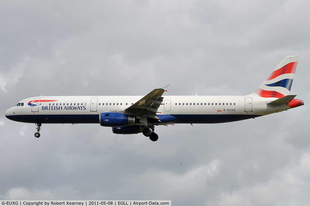 G-EUXG, 2004 Airbus A321-231 C/N 2351, On approach to r/w 27L