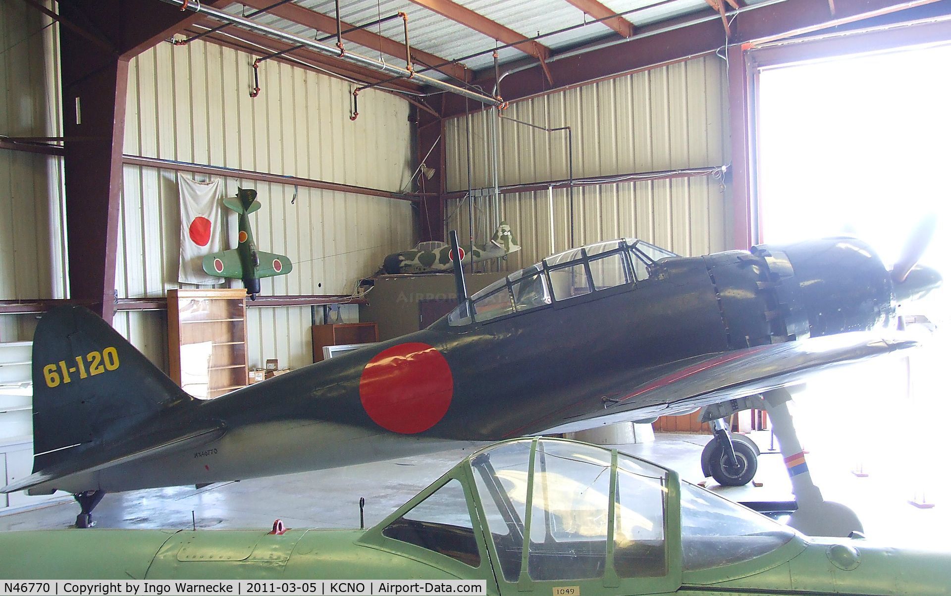 N46770, 1944 Mitsubishi A6M5 Reisen (Zero) C/N 5357, Mitsubishi A6M5 Zero at the Planes of Fame Air Museum, Chino CA