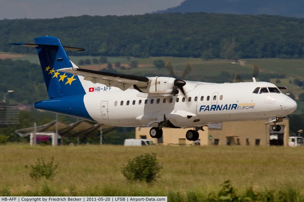 HB-AFF, 1991 ATR 42-320 C/N 264, about to touchdown