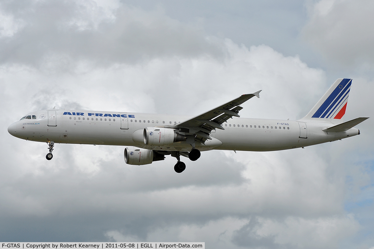 F-GTAS, 2008 Airbus A321-212 C/N 3419, Approaching r/w 27L