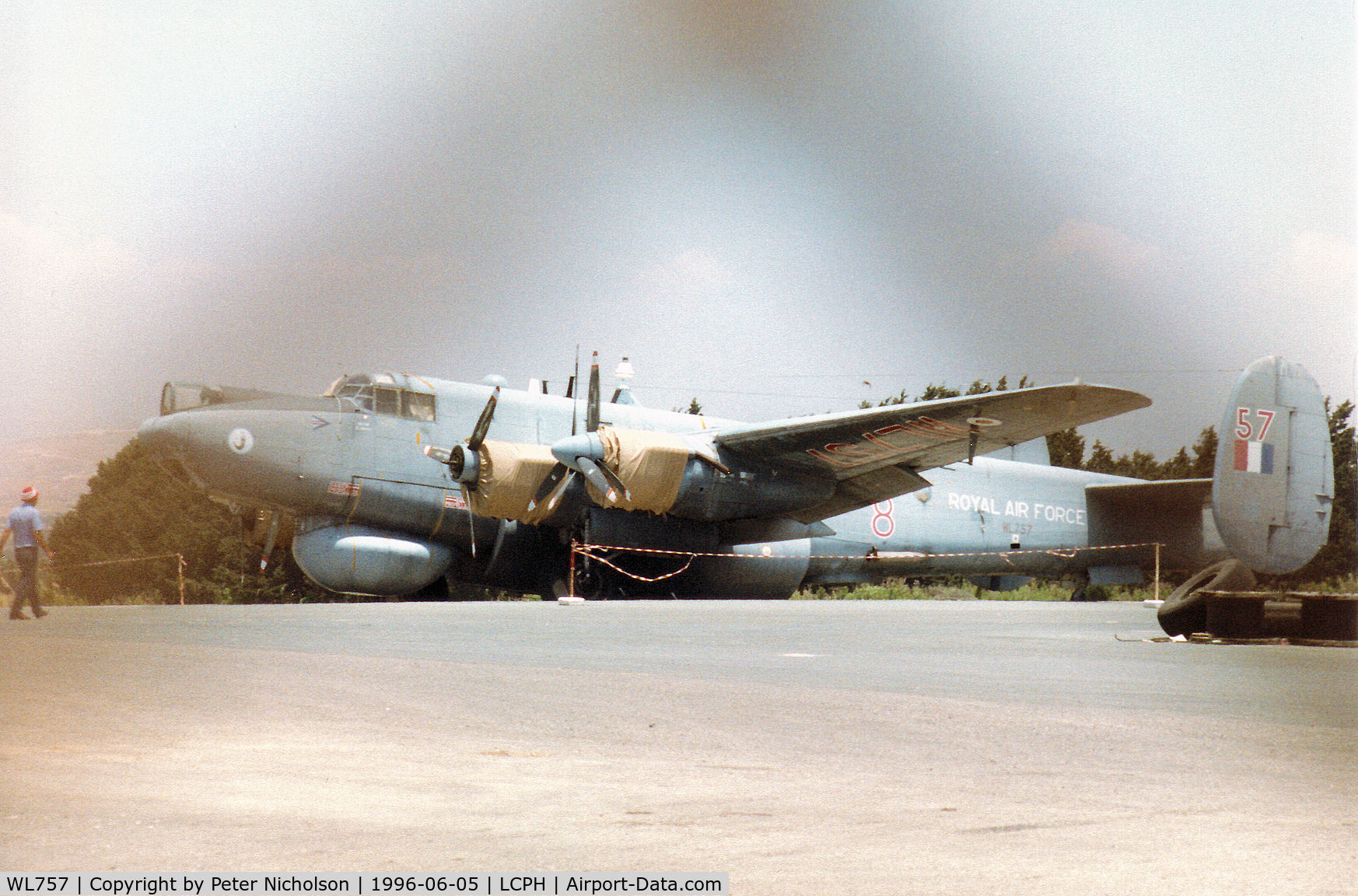 WL757, Avro 716 Shackleton AEW.2 C/N Not found WL757, Former 8 Squadron Shackleton AEW.2 languishing in the sun at Paphos in the Summer of 1996.