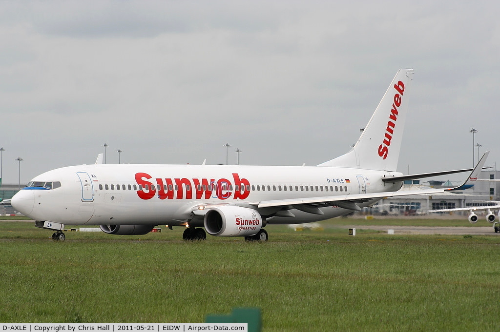 D-AXLE, 2007 Boeing 737-8Q8 C/N 30724, XL Airways Germany wearing Sunweb titles