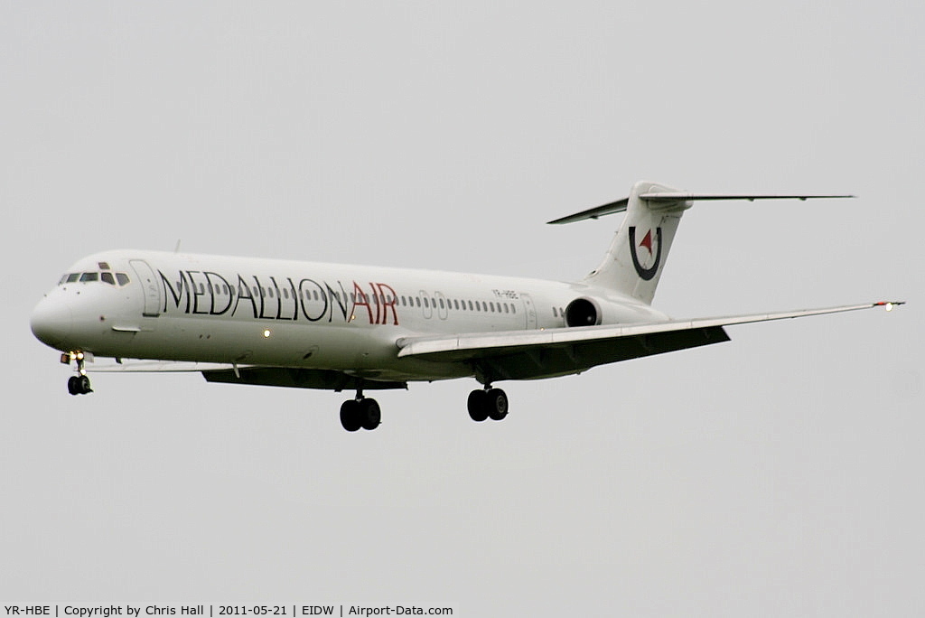 YR-HBE, 1986 McDonnell Douglas MD-83 (DC-9-83) C/N 49396, Medallion Air