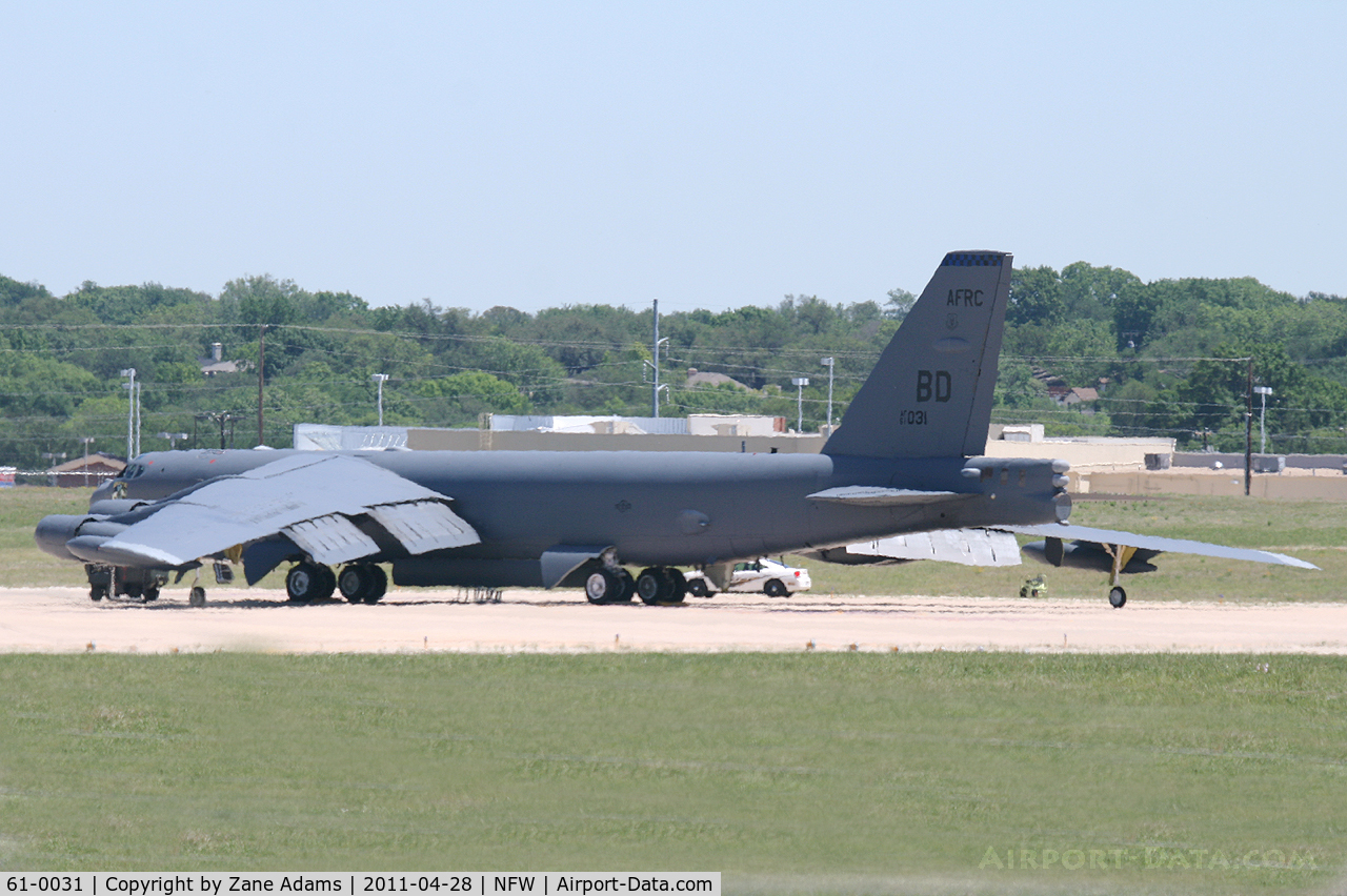 61-0031, 1961 Boeing B-52H Stratofortress C/N 464458, Parked on the taxiway at Navy Fort Worth.