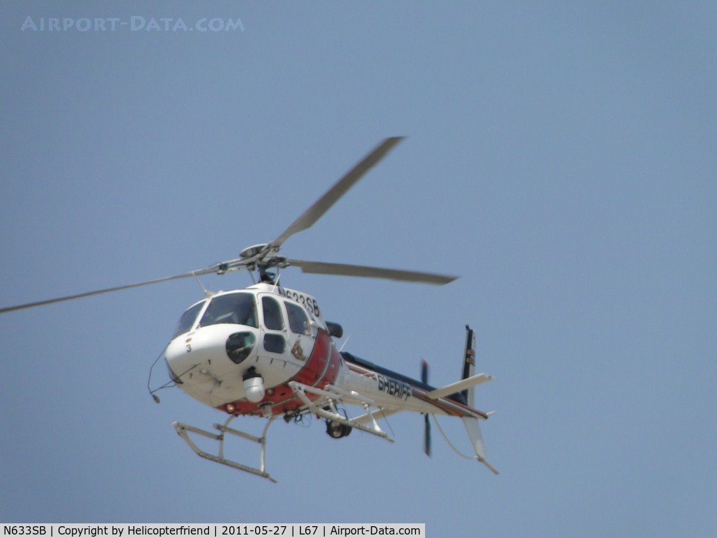 N633SB, 2005 Eurocopter AS-350B-3 Ecureuil Ecureuil C/N 3901, On final to San Bernardino Sheriff Heliport area