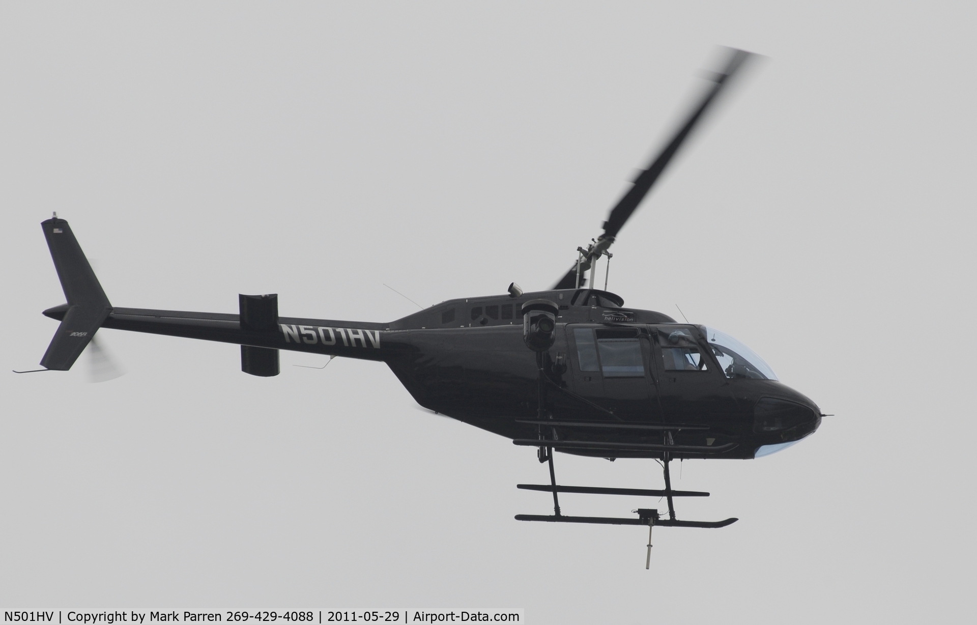 N501HV, 1980 Bell 206B JetRanger III C/N 2981, Video relay over Indy 500 - 2011
