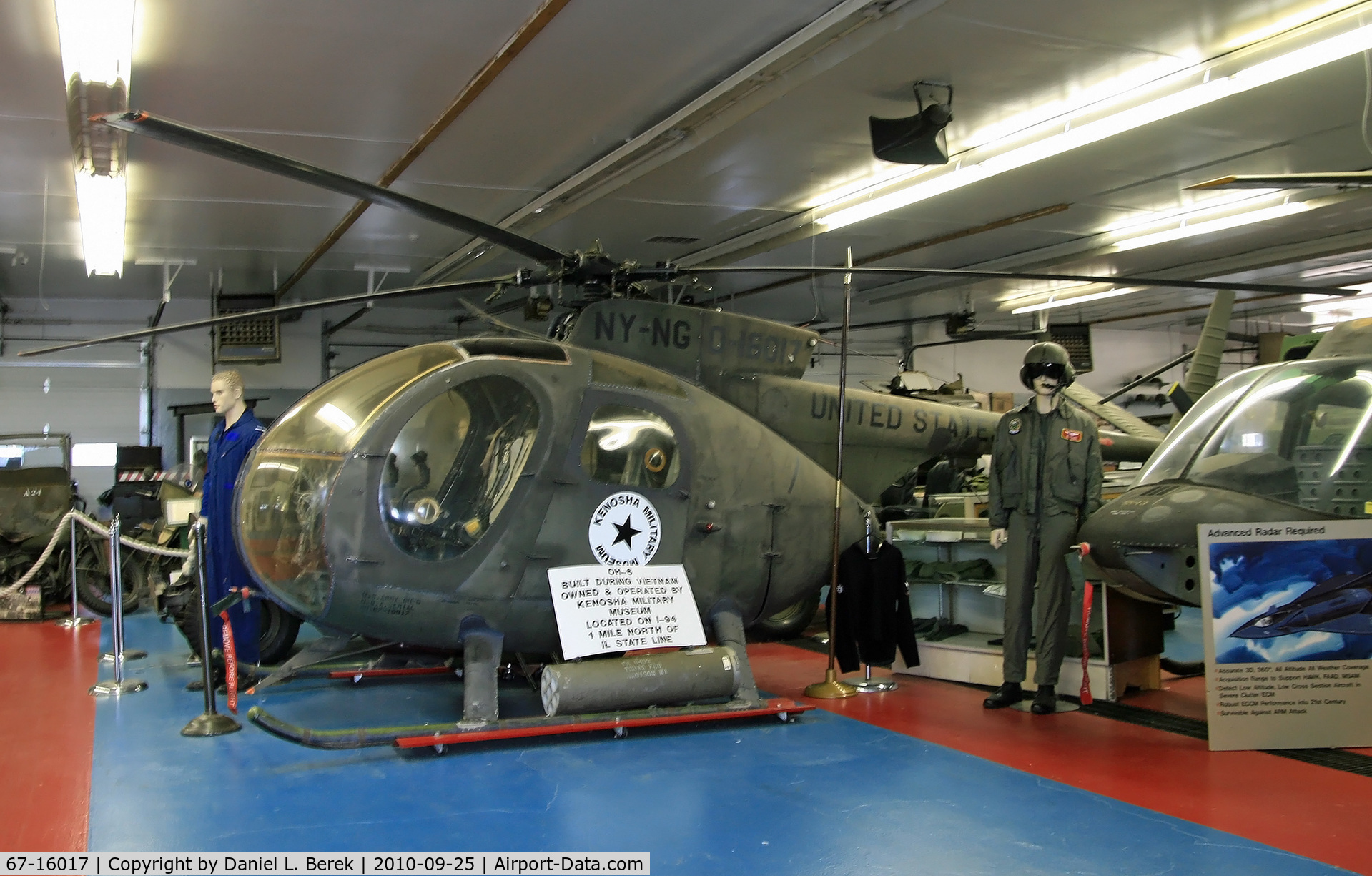 67-16017, 1967 Hughes OH-6A Cayuse C/N 0402, Formerly at the Kenosha Military Museum, this heli has been relocated to the Russell Military Museum, several miles south.