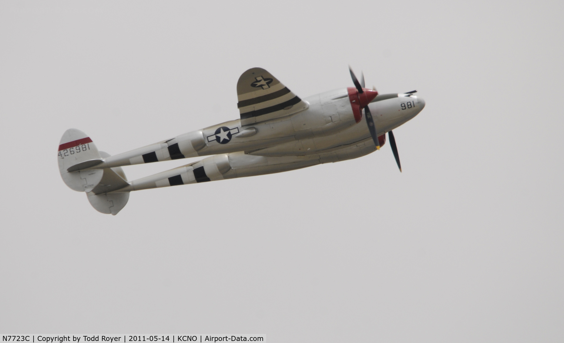 N7723C, 1944 Lockheed P-38L-5 Lightning C/N 7985, Chino Airshow 2011