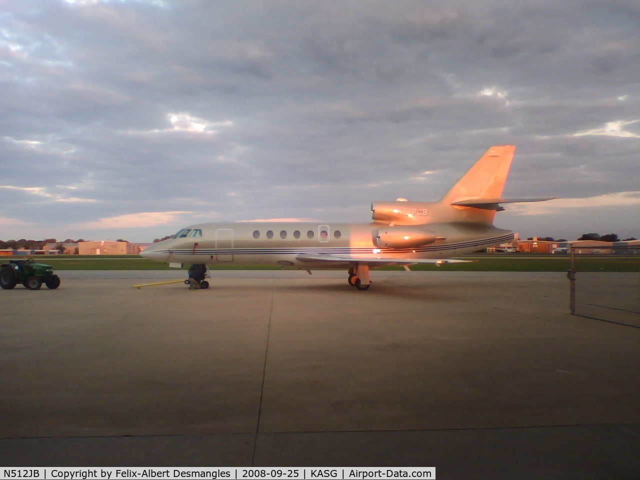 N512JB, Dassault Falcon 50 C/N 202, N512JB sitting on the ramp in Springdale AR (KASG