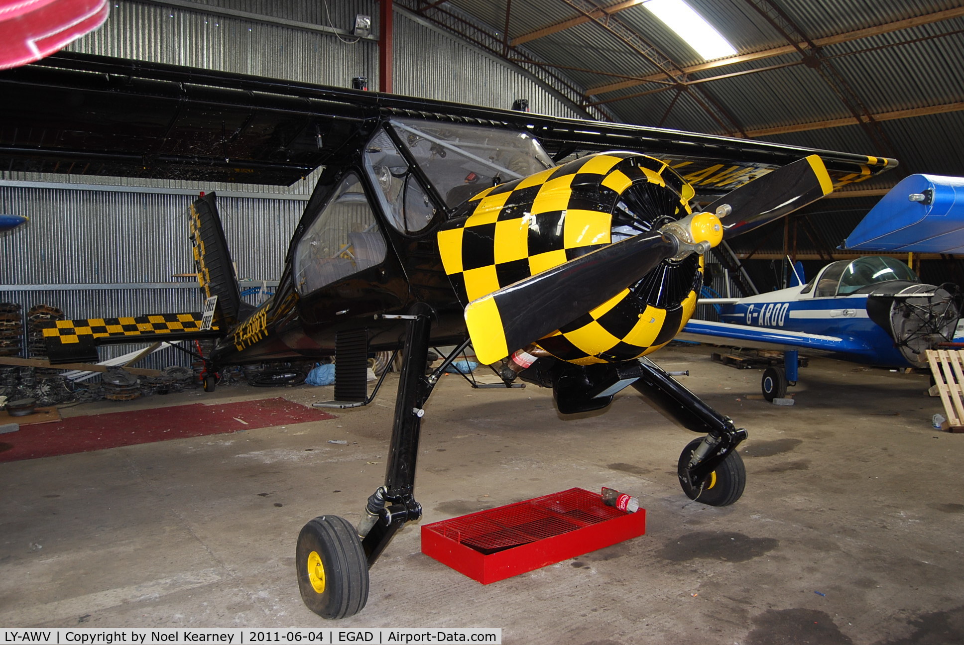 LY-AWV, PZL-Okecie PZL-104 Wilga 35A C/N 21919018, In the hanger at Newtownards during Fly-in 2011.